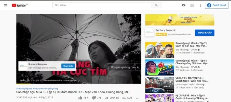 Quảng cáo TrueView có thể bỏ qua sau 5 giây.
