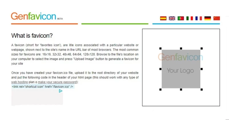 Giao diện Genfavicon