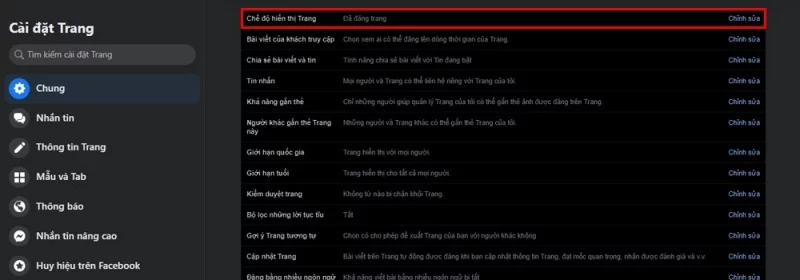 Lỗi chế độ hiển thị trang chưa được bật