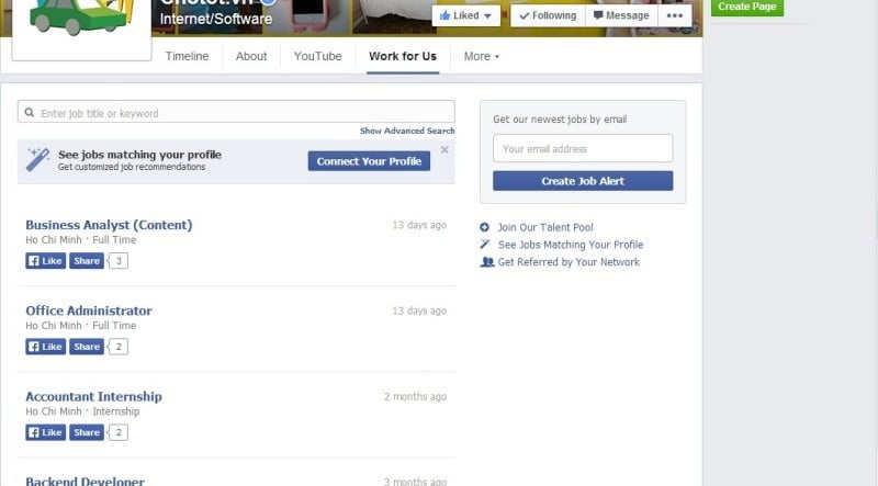 Apps tuyển dụng của Chợ tốt