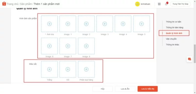 Kích thước ảnh sản phẩm Shopee tiêu chuẩn.