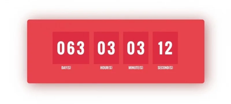 Trang đích có chứa đồng hồ luôn đếm ngược