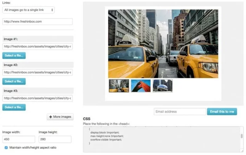 Áp dụng công cụ carousel vào email